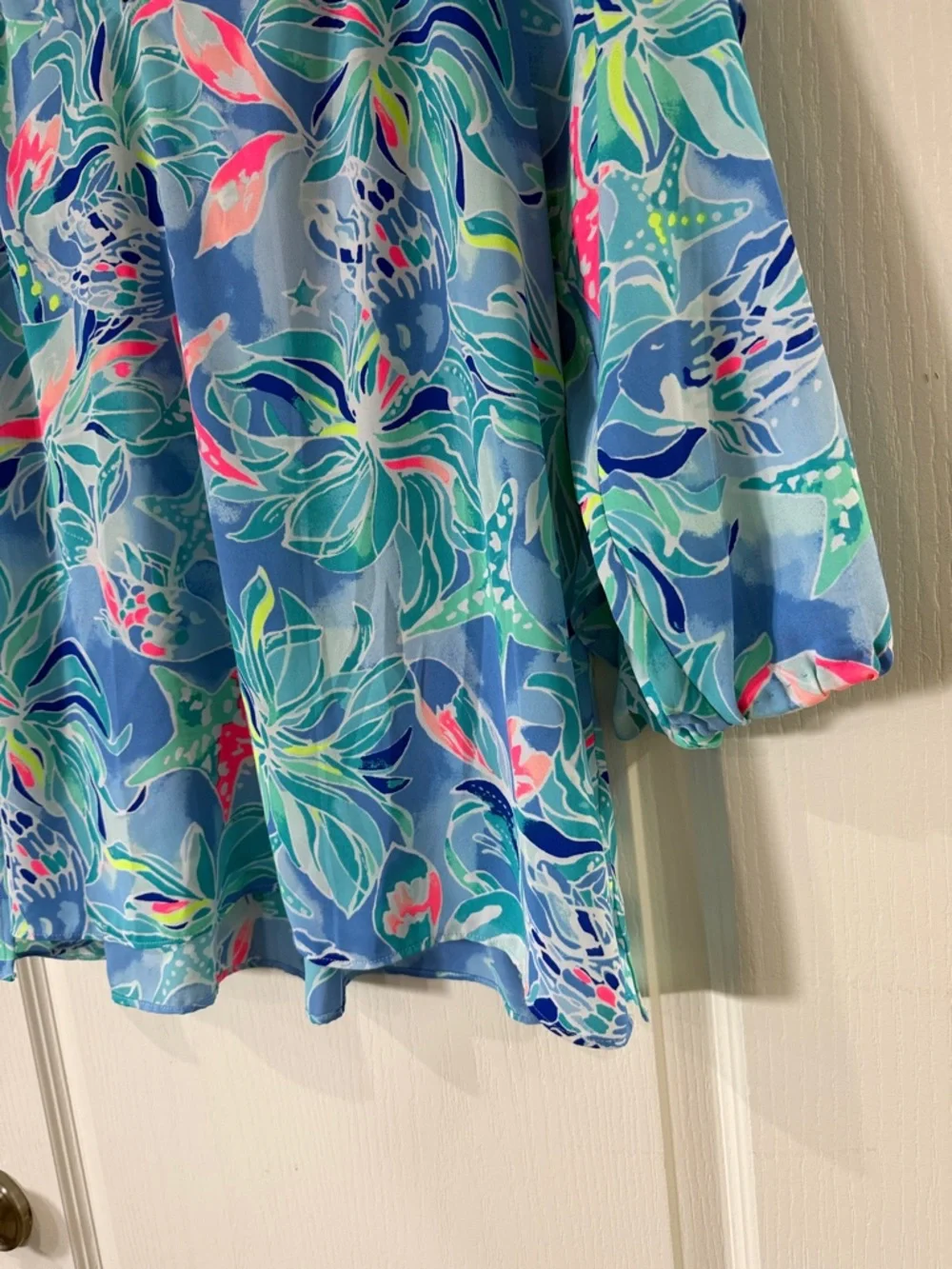 Lilly Pulitzer Elora Top Bennet Blue Celestial Seas Size Women's XL - Picture 5 of 7